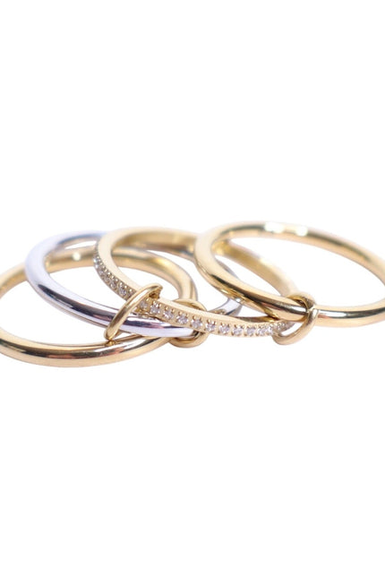 ELECTRIC PICKS Heiress 2 Tone Stacked Ring Gold and Silver Size 9