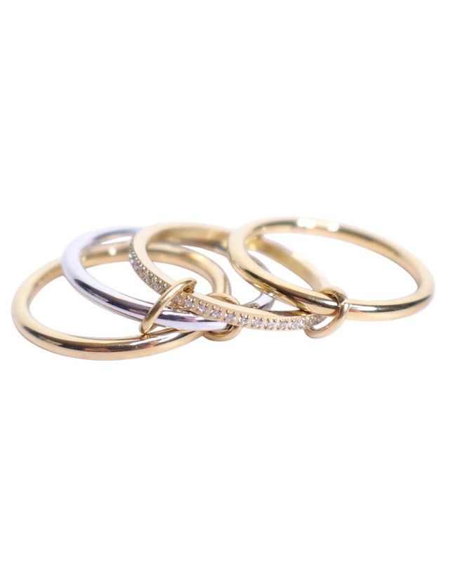 ELECTRIC PICKS Heiress 2 Tone Stacked Ring Gold and Silver Size 9