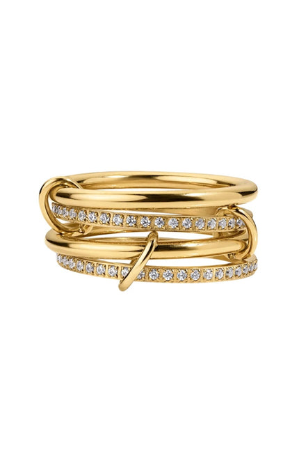 ELECTRIC PICKS Heiress 4 Stacked Gold Ring Minimalist and Stone Size 5