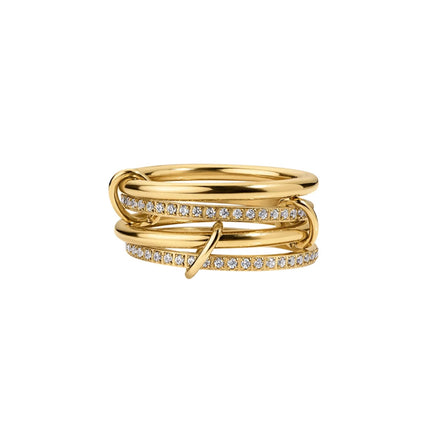 ELECTRIC PICKS Heiress 4 Stacked Gold Ring Minimalist and Stone Size 5