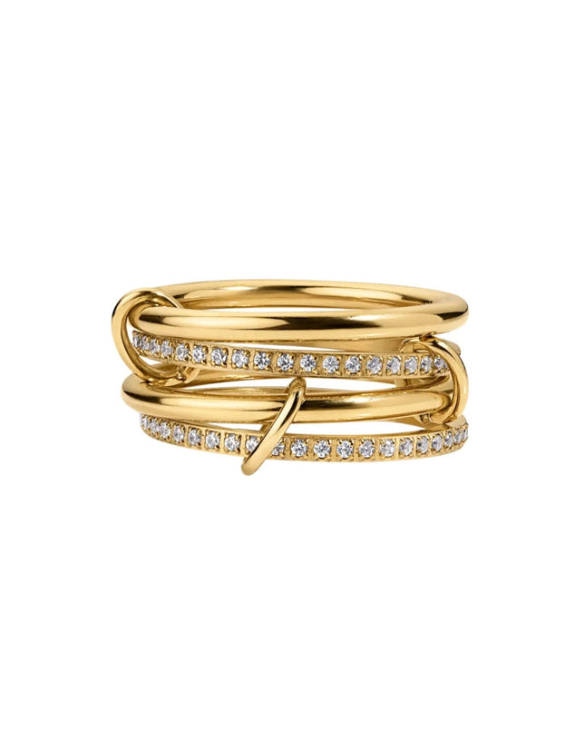 ELECTRIC PICKS Heiress 4 Stacked Gold Ring Minimalist and Stone Size 5