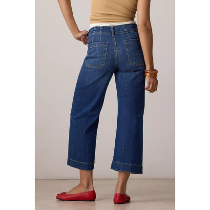 Maeve The Colette Jeans Blue Mini Fern Wash Cropped Wide Leg Women's 26