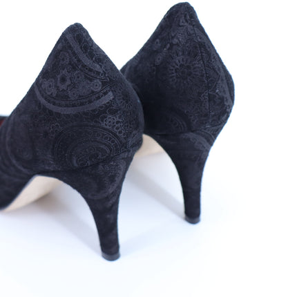 JULIETA Madrid Paisley Print Pumps Black Silver NWB Stilleto Heel Women's 6.5