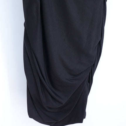 Alexander Wang Asymmetric Draped Dress Black NWT Cotton Jersey Women's 2