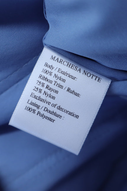 MARCHESA NOTTE 3D Floral Formal Dress Blue Strapless Women's 6
