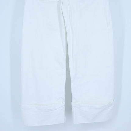 Seventy Venezia Cotton Bull Denim Pants White Belted Wide Leg Women's 36/US 2