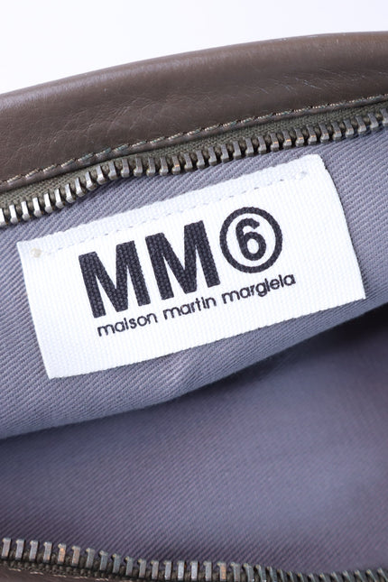 MM6 Dark Taupe Clutch Maison Martin Margiela Pebbled Leather Two Pocket Wallet