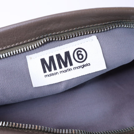MM6 Dark Taupe Clutch Maison Martin Margiela Pebbled Leather Two Pocket Wallet