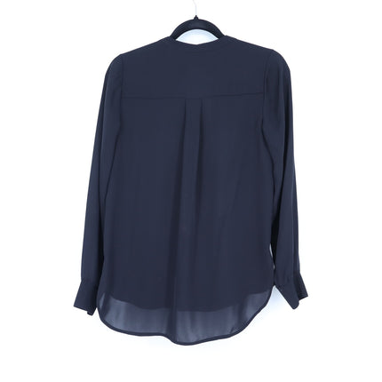 Vince Silk Popover Blouse Black Lightweight Long Sleeve Women's 2