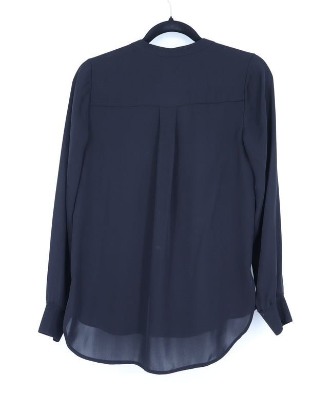 Vince Silk Popover Blouse Black Lightweight Long Sleeve Women's 2