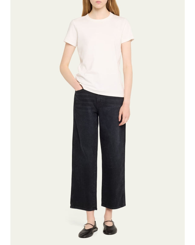 AMO Billie Jeans So Good Black High Rise Wide Leg Straight Cropped Women's 27