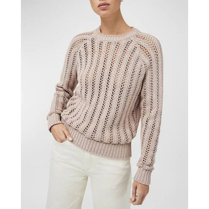 Rag & Bone Adrienne Crewneck Sweater Rose Dust Open Stitch Pullover Women's XS