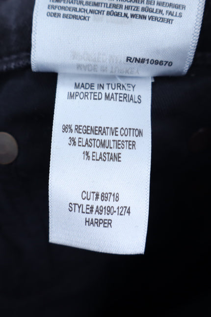 AGOLDE Harper Wide Leg Jeans Radius Black Mid Rise Zip Fly Women's 24