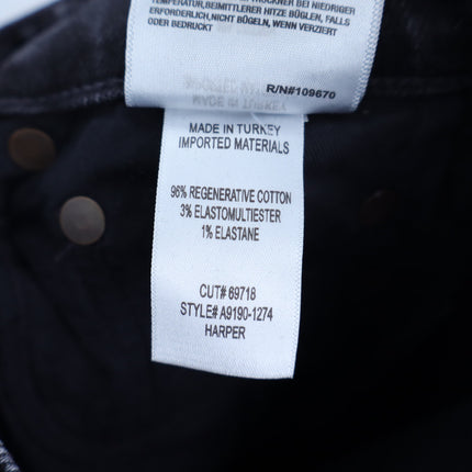AGOLDE Harper Wide Leg Jeans Radius Black Mid Rise Zip Fly Women's 24