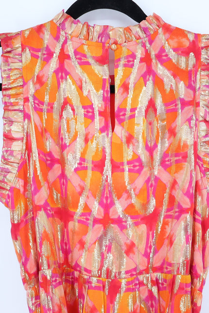 MARIE OLIVER Alice Maxi Dress NWT Guava Pink Metallic Sleeveless Women's M