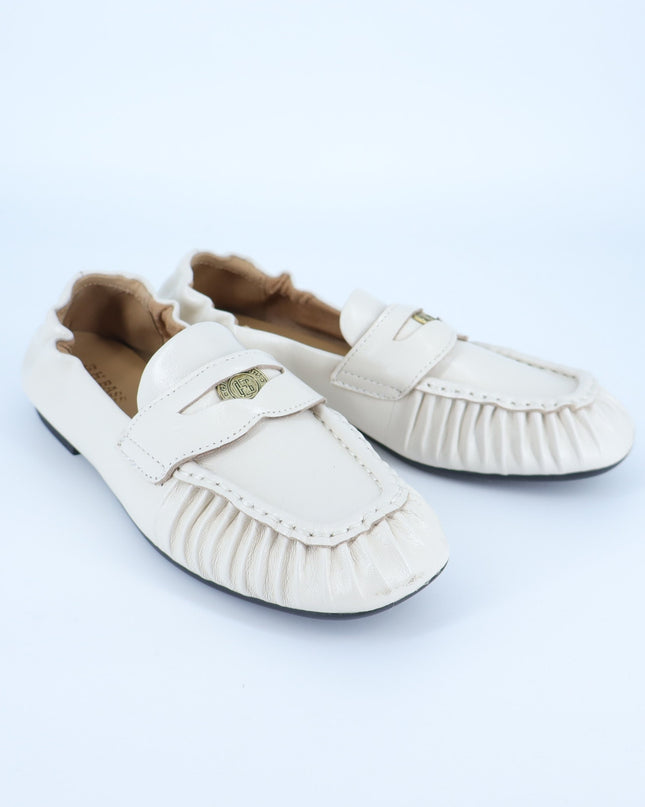 G.H. Bass Rumi Penny Loafers Cream Leather Moccasin Slip On Women's 5