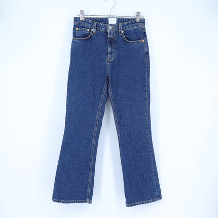 Closed Hi Sun Ankle Flared Jeans Dark Blue Cropped Zip Fly Women's 25