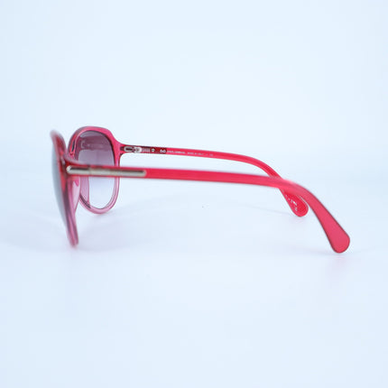 Dolce & Gabbana Oversized Round Eye Sunglasses Red Translucent Women's