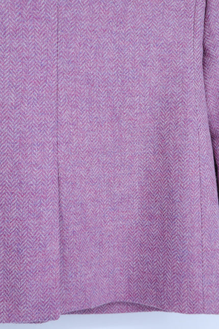 J. CREW Bristol Herringbone Wool Blazer Lilac Double Breasted Women's 00