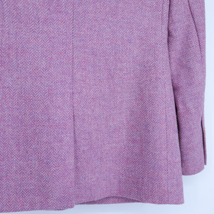 J. CREW Bristol Herringbone Wool Blazer Lilac Double Breasted Women's 00