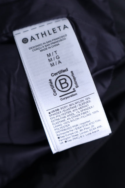 ATHLETA NWT Incline Hybrid Jacket Black Lightweight Puffer Women's MT