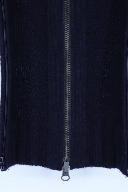VERONICA BEARD Orine Navy Quilted Hoodie Dickey Wool Sweater Women's OS
