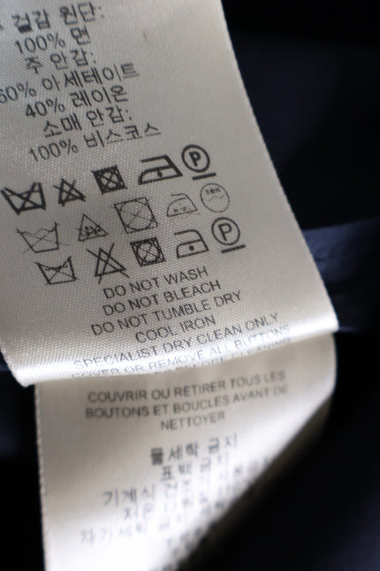 BURBERRY Crop Double Breasted Swing Jacket Dark Navy Long Sleeve Women's 40/US 6