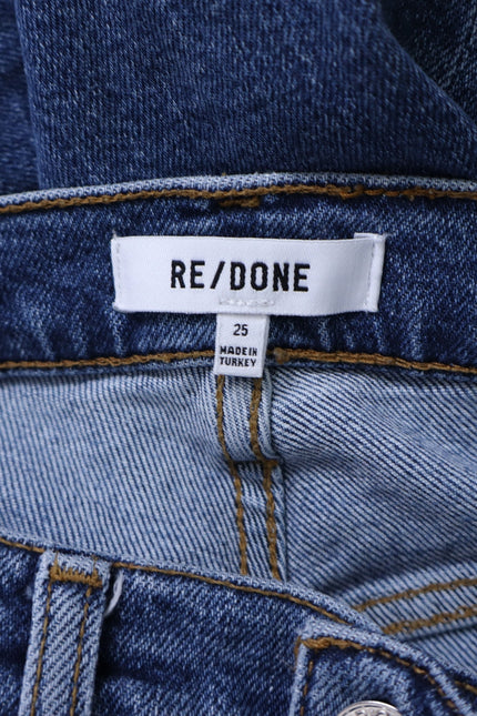 RE/DONE Comfort Stretch High Rise Jeans Stove Pipe Mid 70s Blue Women's 25