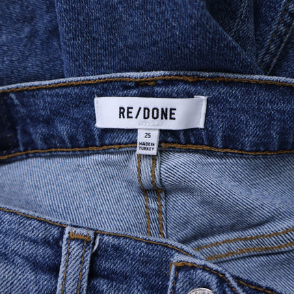 RE/DONE Comfort Stretch High Rise Jeans Stove Pipe Mid 70s Blue Women's 25