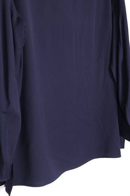 STUDIO NICHOLSON Volume Sleeve Shirt Navy Blue Popover Blouse Women's 3/US 10