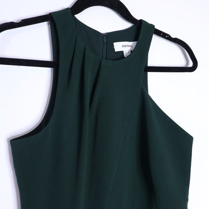 Reiss Gabriella Ruffled Maxi Dress Green Slash Detail Sleeveless Women's 4