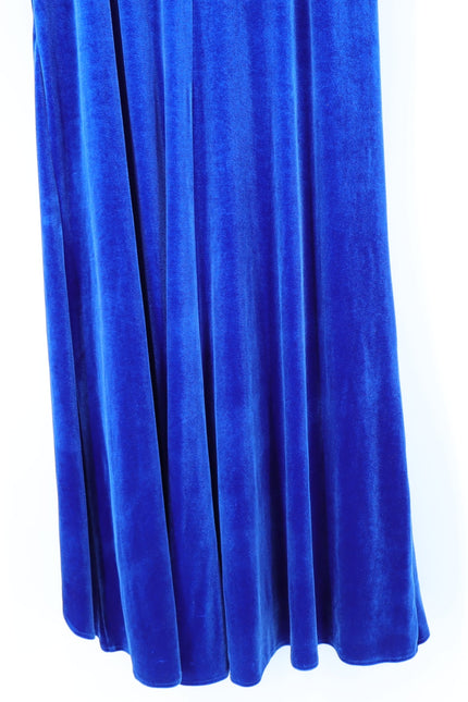 TADASHI SHOJI Alvarez Velvet Waterfall Drape Gown Bluebell Women's L