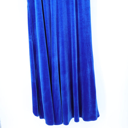 TADASHI SHOJI Alvarez Velvet Waterfall Drape Gown Bluebell Women's L
