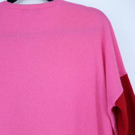 GERARD DAREL Jessie Colorblock Sweater Cashmere Pullover Pink Red Women's 1/US S