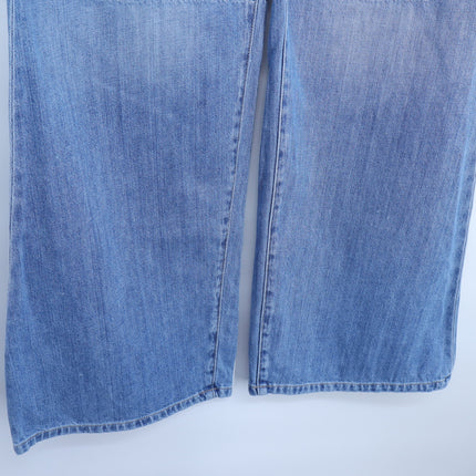 LE JEAN Wide Leg Jeans Blue Light Wash Tie Belt High Rise Women's 29