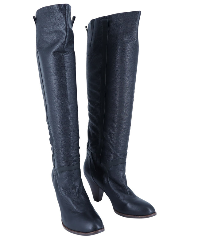 Jeffrey Campbell Leather High Heeled Boots Black Over The Knee Women's 9