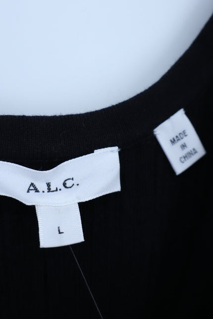 A.L.C. Lex Strap Mini Dress Black NWT Layered Ruffle Skirt Women's L