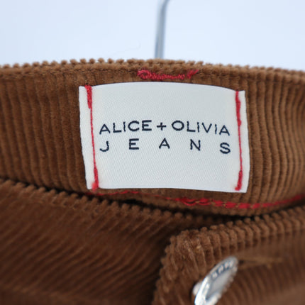 Alice + Olivia Joss Corduroy Mini Skirt Brown NWT Button Fly Women's 26