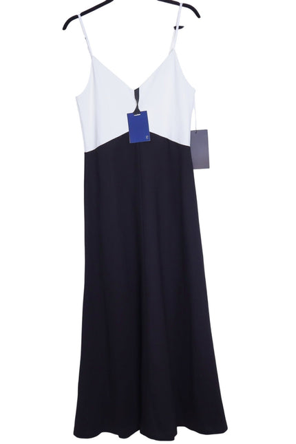 POMANDER PLACE NWT Lorelai Maxi Dress Black White Colorblock Women's M