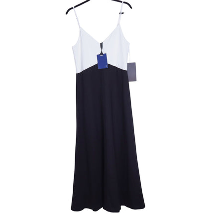 POMANDER PLACE NWT Lorelai Maxi Dress Black White Colorblock Women's M