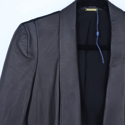 Rebecca Minkoff Beckly Open Blazer Black Lamb Leather Long Sleeve Women's XS