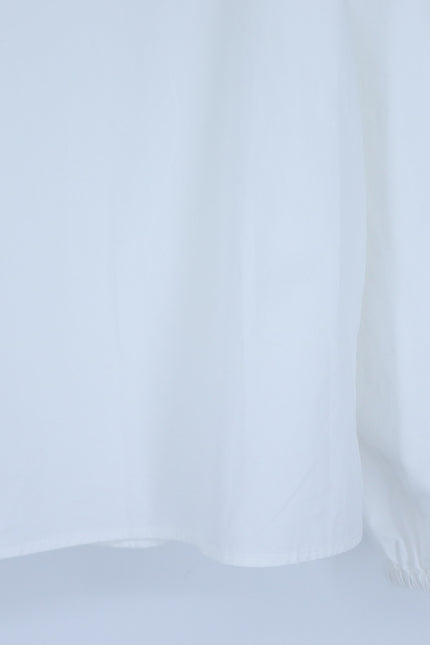SEZANE Nerissa Button Up Shirt Ecru White Oragnic Cotton Poplin Women's 40/US 8