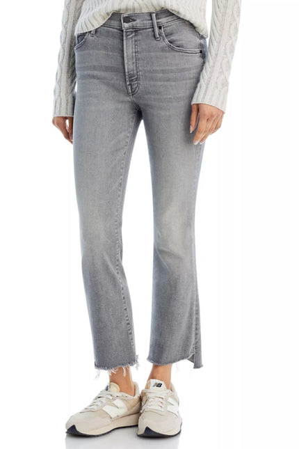 MOTHER Gray The Insider Crop Step Fray Jeans Barely There Women's 29