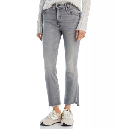 MOTHER Gray The Insider Crop Step Fray Jeans Barely There Women's 29