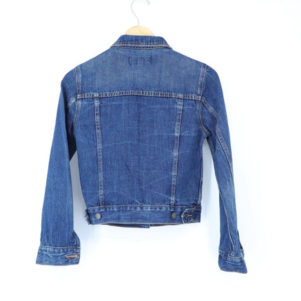 J. Crew Indigo Denim Jacket Tyler Blue Wash Button Front Long Sleeve Women's XS