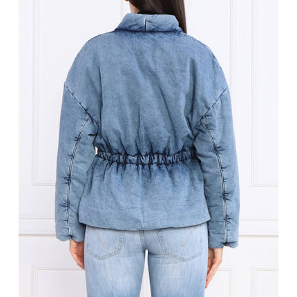 BA&SH Blouson Caly Denim Puffer Jacket NWT Lady Blue Jean Lagenlook Women's 2/M