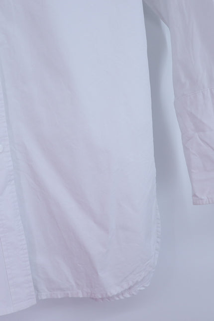 CLASSIC SIX Donna Button Down Shirt White Long Sleeve Cotton Blouse Women's 8