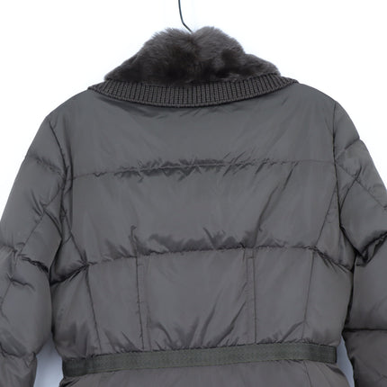 Moncler Alchemille Giubbotto Down Puffer Coat Brown Double Breasted Women's 2/M