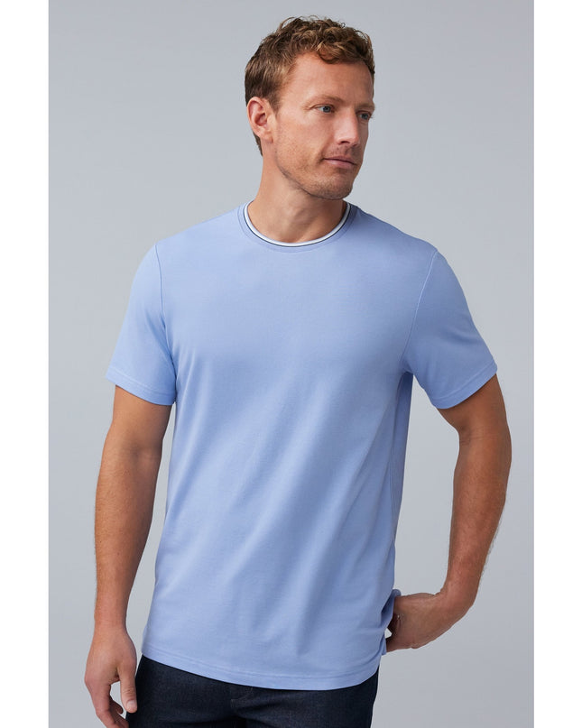 Mack Weldon Silver Pique T-Shirt Chambray White Oxford Short Sleeve Men's M