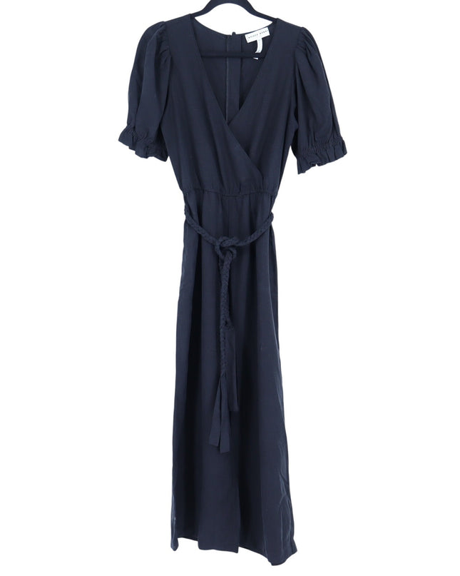 Apiece Apart Chabrol Jumpsuit Black Linen Belted Puff Sleeve Women's 2